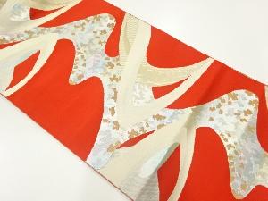 流水に抽象模様織出し名古屋帯